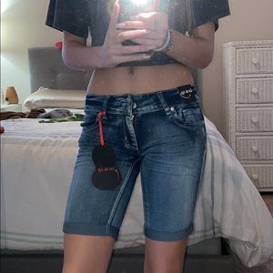 Brand new jean shorts knee length